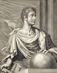 D. Octavius ​​​​Augustus (63 pne - 14 ne) Cesarz Rzymski 27 rpne - 14 ne ryty przez Aegidius Sadler (1570-1629)